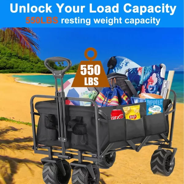 Folding Wagon,350LBS Large Capacity - Image 2