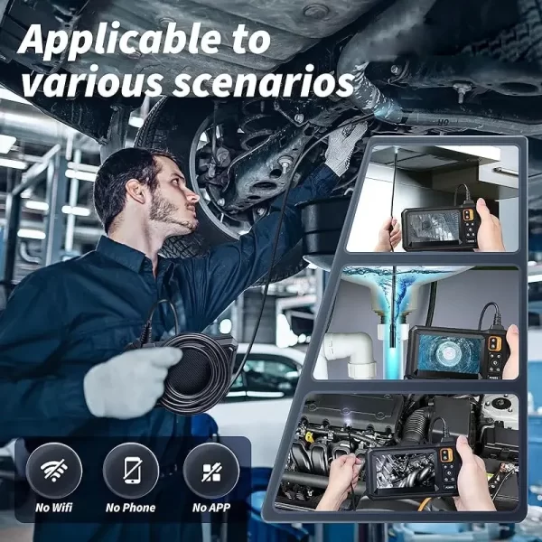 Industrial Endoscope Camera 8mm HD1080P 4.3inch IPS Screen - Image 6
