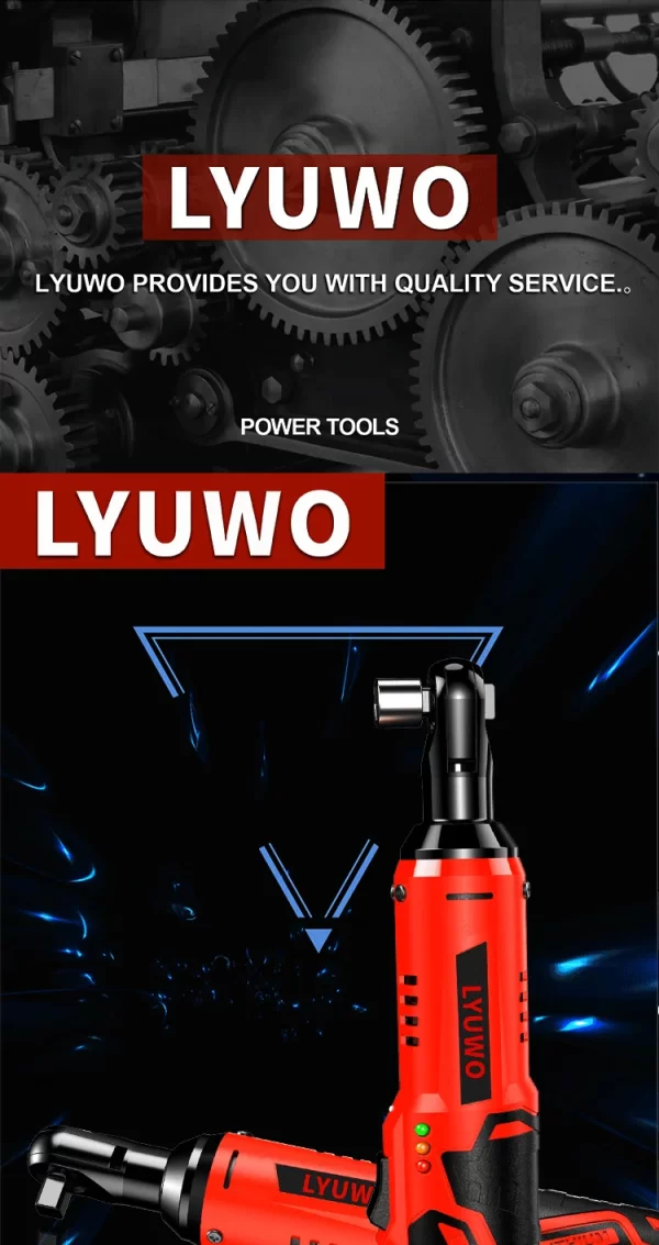 LYUWO 3/8 Rechargeable Electric , Ratchet Set, Angle Drill, Screwdriver - Image 8