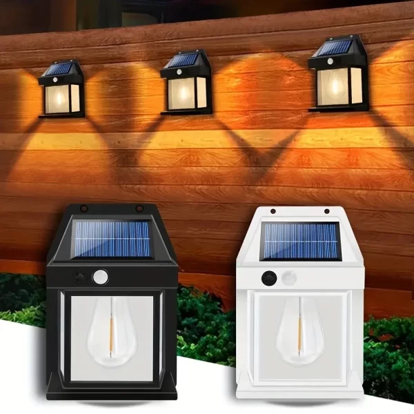 Solar Tungsten Night Lamp Intelligent Motion Sensor Wall Lamp 3 Lighting Modes Waterproof Courtyard Garden Decoration Lantern - Image 3