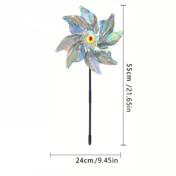 1pcs Bird Repeller Pinwheels Reflective Sparkly Scarecrow Pinwheel - Image 2