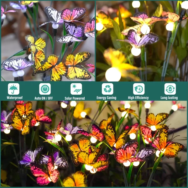 Butterfly Solar Garden Light Swaying Firefly Light - Image 3