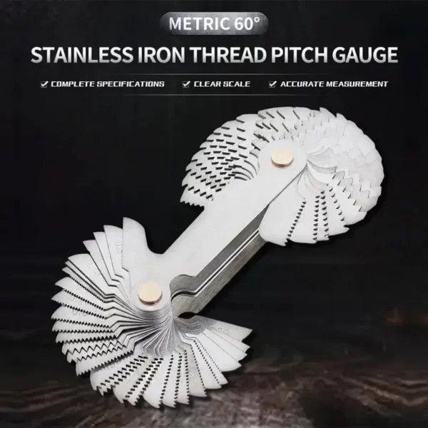 58 in 1 Thread Gauge Pitch Scale Stainless Steel High Precision Metric Britain America 55-60 Degree - Image 6