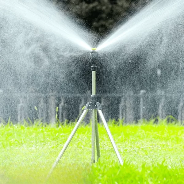 1 Set 360 Rotary Irrigation Tripod Lawn Garden Sprinkler Telescopic - Image 2