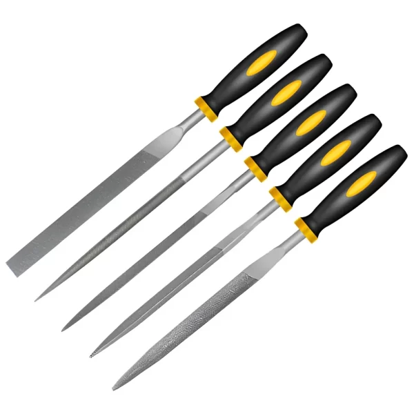 5pcs Alloy Steel File Set Precision Round Half-Round Flat Square Triangular Hand Files Steel Rasp Needle Filing - Image 5
