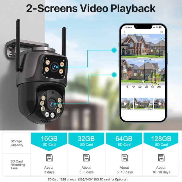 4K 8MP HD Wifi PTZ Camera Outdoor 4MP - Image 6