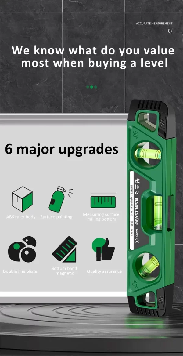 Three Bubble Mini Magnetic Level - Image 9