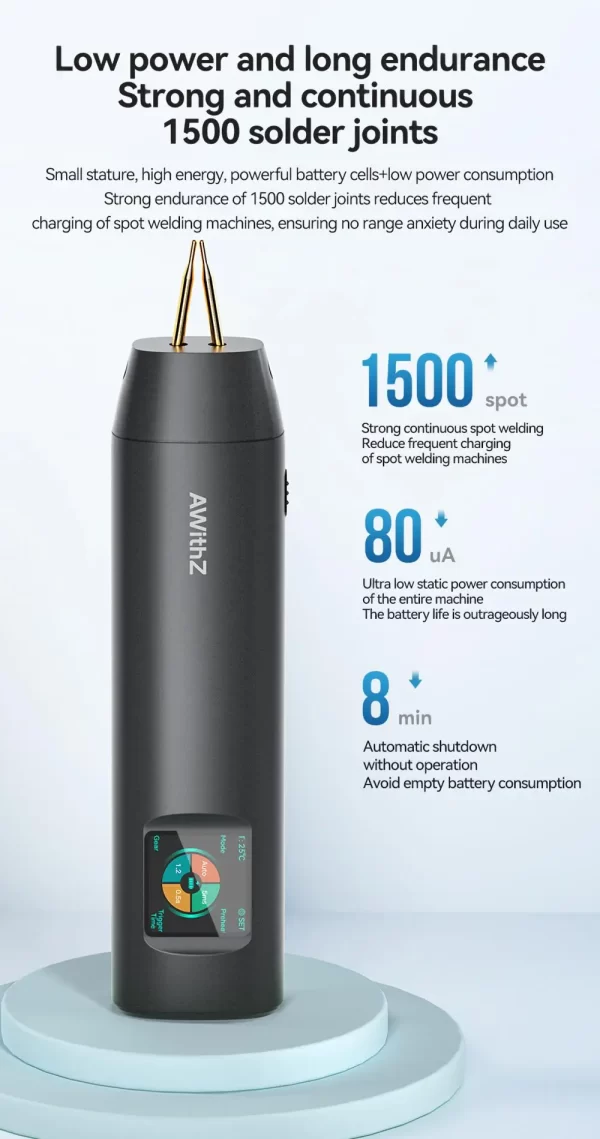 AWithZ Portable Spot Welder DIY Handheld Spot Welding Machine 90 Gears Adjustable Spot Welding for 18650 Lithium Battery - Image 26