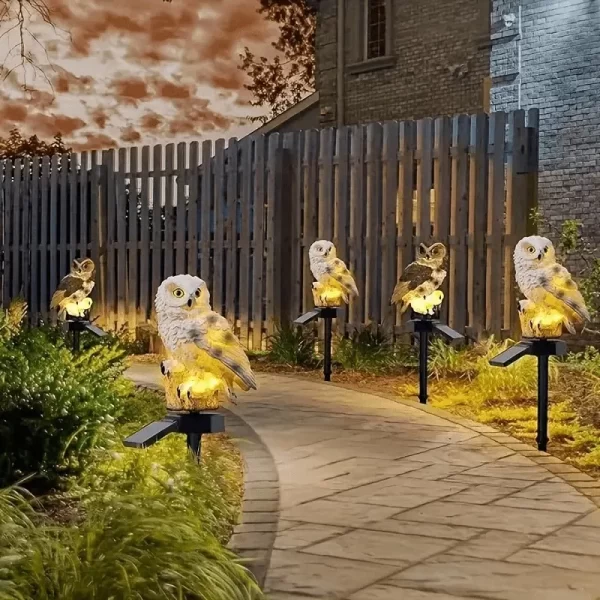 1 PC Outdoor Owl Statue Lamp Solar Powered LED Outdoor Lighting - Image 6