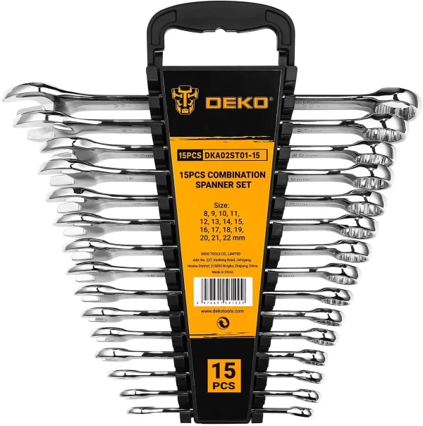 DEKOPRO Combination Wrench Set, SAE&Metric,  1/4'' to 1'' & 8-22mm, 12-Point - Image 7