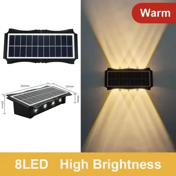 Solar Wall Lamp Outdoor LED Solar Light Waterproof Up And Down Luminous - Image 11