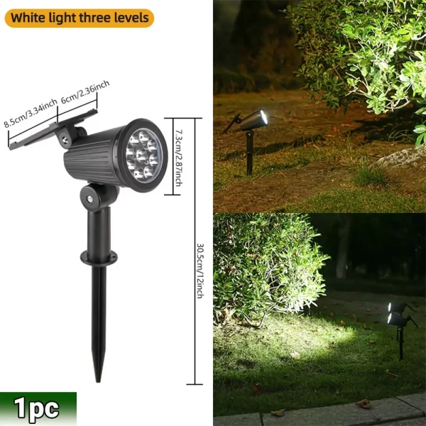 9 LED Solar Spot Lights IP65 Waterproof Outdoor RGB Solar Landscape Lights Brightness Adjustable for Garden Yard Palm Trees - Image 10