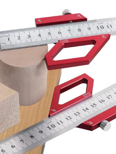 Woodworking Steel Ruler Positioning Block,Center Finder 45/60/90