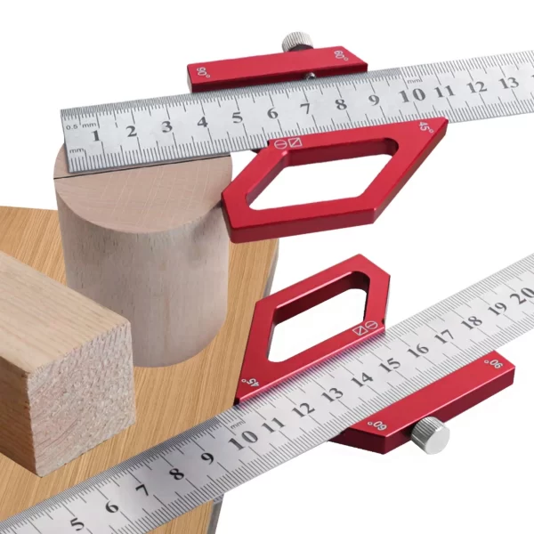 Woodworking Steel Ruler Positioning Block,Center Finder 45/60/90