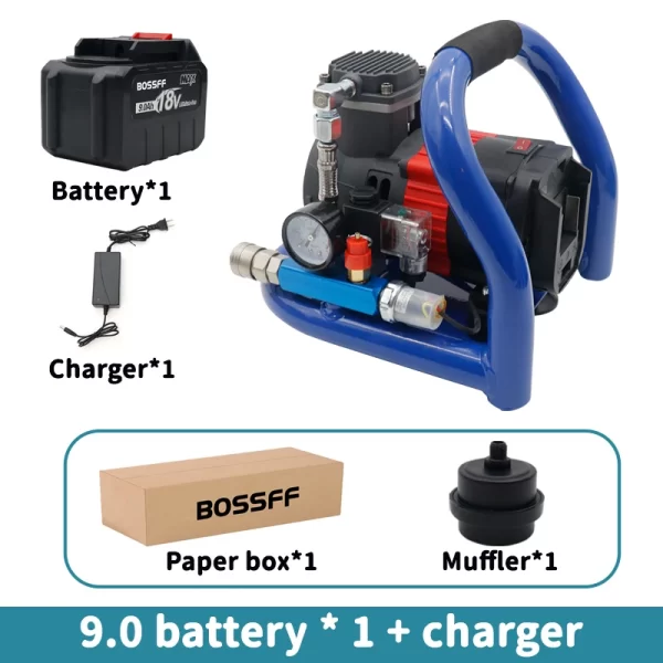 BOSSFF 21V Portable Air Compressor with Pressure Gauge Car Tire Pump - Image 9