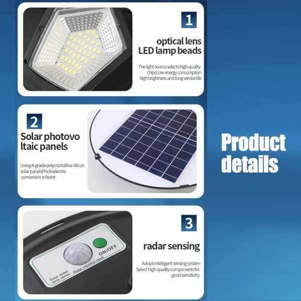 Solar Flood Lights Outdoor Waterproof 6500K with Motion Sensor - Image 23