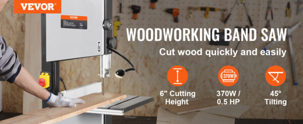 VEVOR Benchtop Band Saw with Stand 9.65-Inch Two-Speed - Image 9