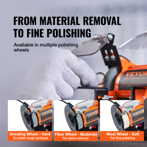 VEVOR 3in Jewelry Polisher Buffer Bench Grinder Polishing Machine - Image 12