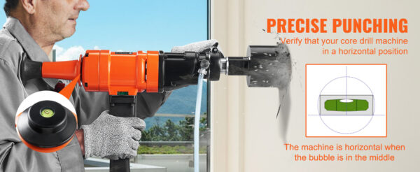 VEVOR 1500W 4in Bit Diamond Core Drill Machine Handheld Concrete Core Drill - Image 12
