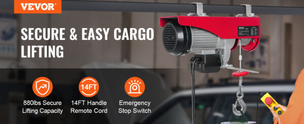 VEVOR 200-800kg Electric Hoist with Wired/Wireless Remote Control Lifting Crane Cable Hoist Winch for Boat Car Garage Elevator - Image 15
