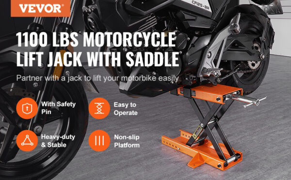 VEVOR Motorcycle Lift 500kg Motorcycle Scissor Lift Jack - Image 8