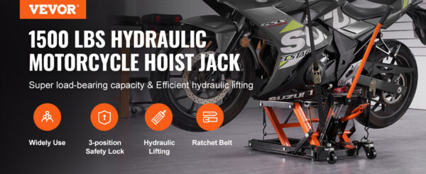 VEVOR Steel Hydraulic Motorcycle Jack Stand 1500 LBS ATV Scissor Lift Jack - Image 8