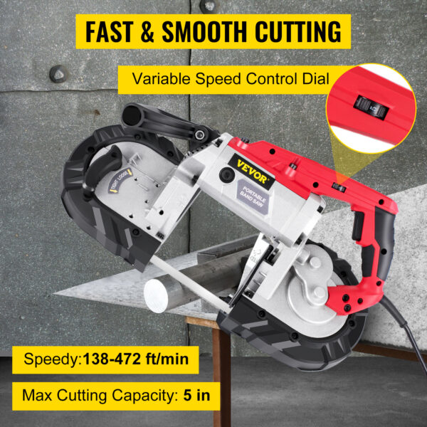 VEVOR Portable BandSaw 5Inch Cutting Capacity Cordless Variable Speed - Image 13