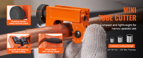 VEVOR 3PCS Tubing Cutter Mini Tube Cutter Deburring  Duty Pipe Cutter - Image 12