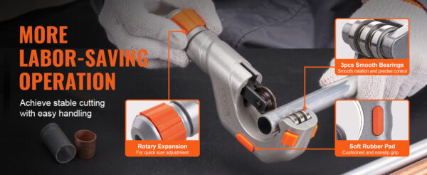 VEVOR 3PCS Tubing Cutter Mini Tube Cutter Deburring  Duty Pipe Cutter - Image 10