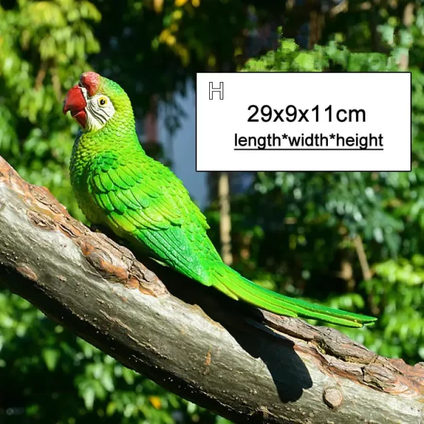 Resin Parrot Statue Wall Mounted DIY Outdoor Garden Tree Decoration Animal Sculpture - Image 13