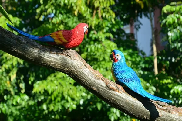 Resin Parrot Statue Wall Mounted DIY Outdoor Garden Tree Decoration Animal Sculpture - Image 27