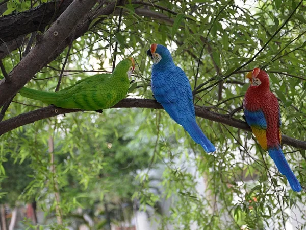 Resin Parrot Statue Wall Mounted DIY Outdoor Garden Tree Decoration Animal Sculpture - Image 40