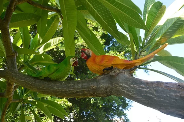 Resin Parrot Statue Wall Mounted DIY Outdoor Garden Tree Decoration Animal Sculpture - Image 38