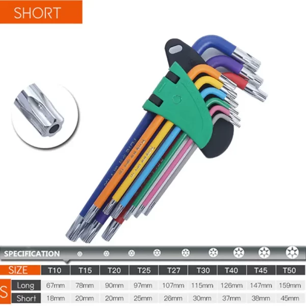 Allen Key Set L Wrench Kit For Allen Screw 9PCS Long Arm Hex Key Set - Image 8