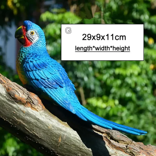 Resin Parrot Statue Wall Mounted DIY Outdoor Garden Tree Decoration Animal Sculpture - Image 11
