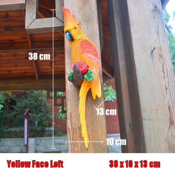 Resin Parrot Statue Wall Mounted DIY Outdoor Garden Tree Decoration Animal Sculpture - Image 23