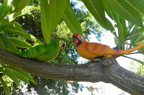 Resin Parrot Statue Wall Mounted DIY Outdoor Garden Tree Decoration Animal Sculpture - Image 33