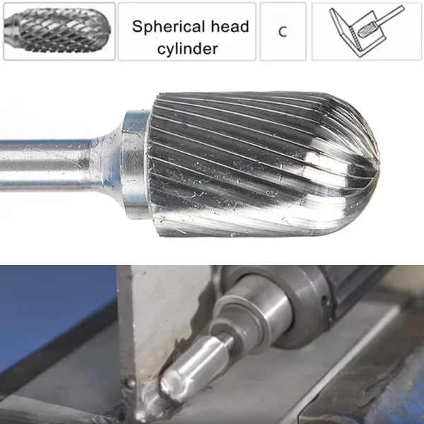 Tungsten Carbide Rotary File Burr Style C 6mm 1/4 Shank - Image 4