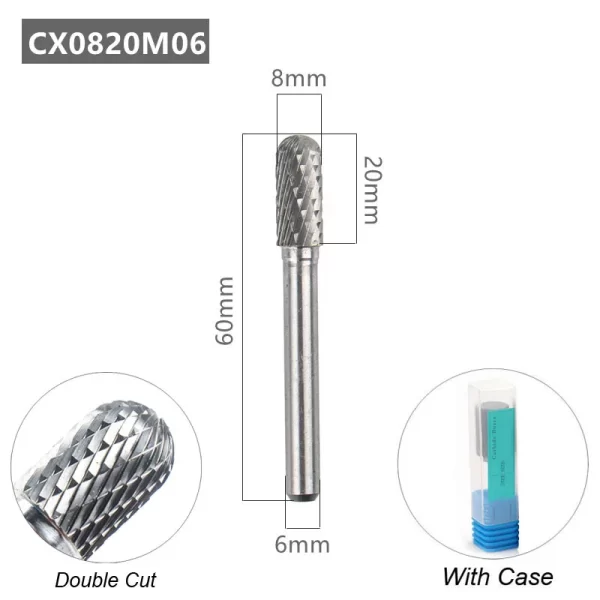 Tungsten Carbide Rotary File Burr Style C 6mm 1/4 Shank - Image 8