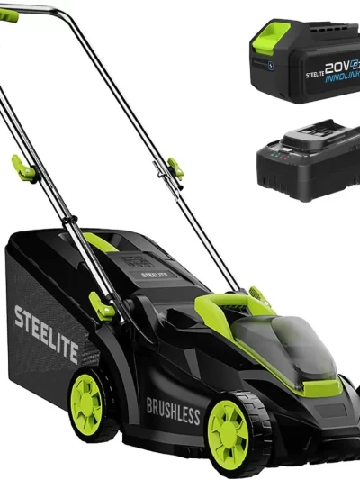 13.2” Electric Lawn Mower for Small Yards - 2-in-1 Compact 21V 4.0Ah Battery & Charger Included,