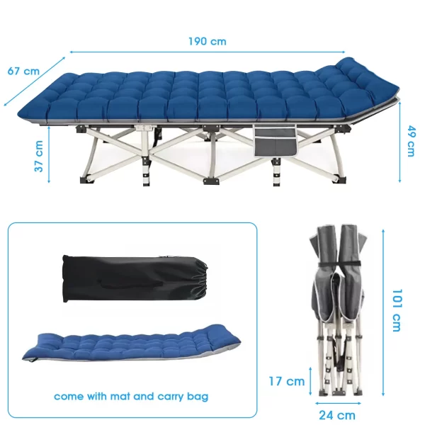 Folding Camping Cot Camp Cots Portable Heavy Duty Outdoor - Image 13