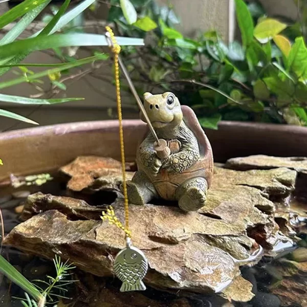 Creative Rope Fishing Turtle Statue - Image 2