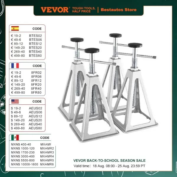 VEVOR RV Stabilizer Jacks 4 Pack Aluminum RV Leveling Jacks 6000 Lbs