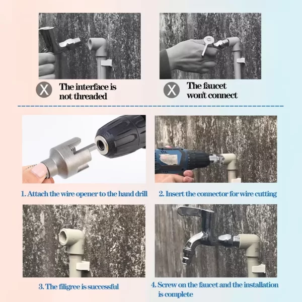 Steel Water Pipe Threader 4/6 Points Internal External Pipes Threading Tools - Image 18