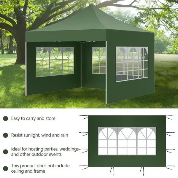 Outdoor Canopy Tent Cloth 2x3m Instant Canopy Tent Sidewalls Transparent Window Design - Image 15