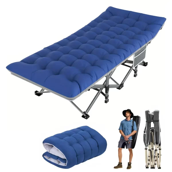 Folding Camping Cot Camp Cots Portable Heavy Duty Outdoor - Image 7