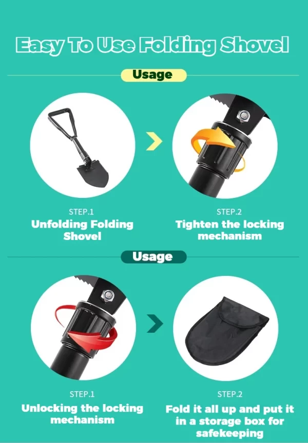 1pc Multifunctional Folding Shovel Survival Spade - Image 10