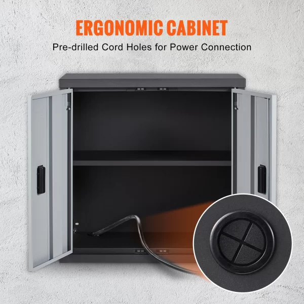 VEVOR Foldable Wall Cabinet Metal Garage Locker Mounted Tool Chest - Image 5
