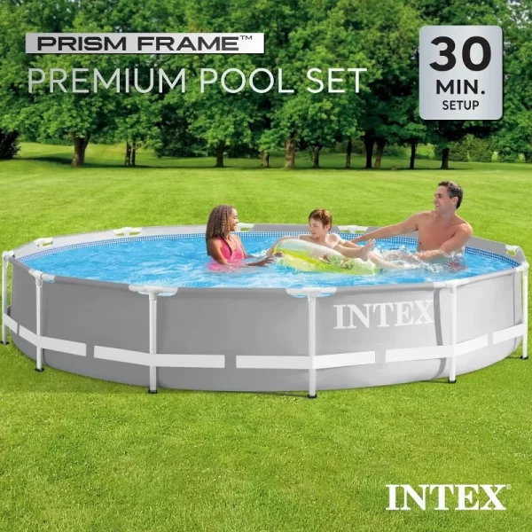 12 Foot x 30 Inch Prism Steel Frame Above Ground Pool with 3 Ply Liner and Type A and C Pool Filter Pump Cartridge Replacement - Image 3