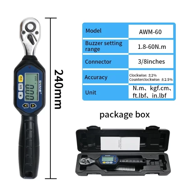 Shahe MINI Digital Torque Wrench 1/4‘’ 3/8‘’ 1/2‘’ - Image 8